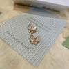 Four-leaf clover butterfly mother-of-pearl earrings