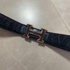 H fine head leather belt