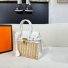 HERM* 24woven platinum straw bag