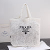 PR* large woven raffia tote bag