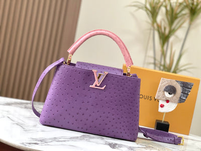 LOU* ostrich pattern handbag