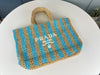 PRA* 24SS Hollow Woven Raffia Shopping Bag