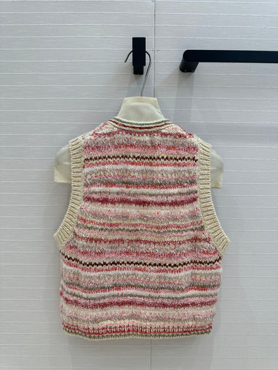 CHAN*24SS Colorblock Striped Knitted Jacket 1:1 VIP