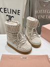 MIU* 24SS Autumn and Winter Nylon Gabardine Snow Boots 1:1 VIP