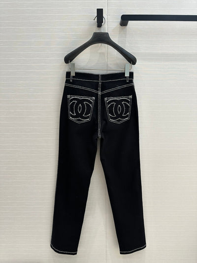 CHAN* 24SS Ski Series Mid-High Rise Straight Jeans 1:1 VIP 10