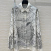 Hermè* 24SS Cruise Print Silk Shirt 1:1 VIP 11