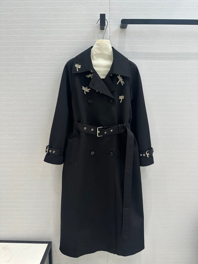 DIO* 24SS dragonfly embroidered double-breasted trench coat 1:1 VIP 11