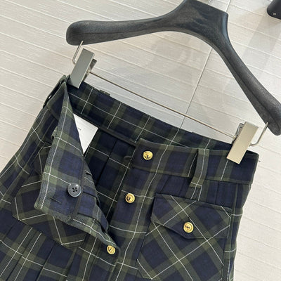 MIU* 24SS Green Plaid Short-cut Shirt 1:1 VIP 11