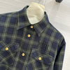 MIU* 24SS Green Plaid Short-cut Shirt 1:1 VIP 11