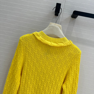 CHAN* 25SS lace stitching knitted cardigan 1:1 VIP 11