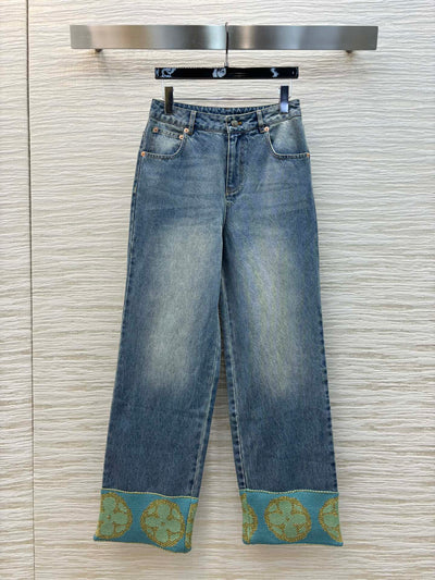 Valentin* 25SS Embroidered Panel Straight Jeans 1:1 VIP 11