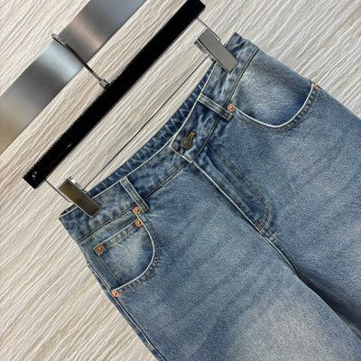 Valentin* 25SS Embroidered Panel Straight Jeans 1:1 VIP 11