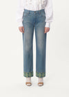 Valentin* 25SS Embroidered Panel Straight Jeans 1:1 VIP 11