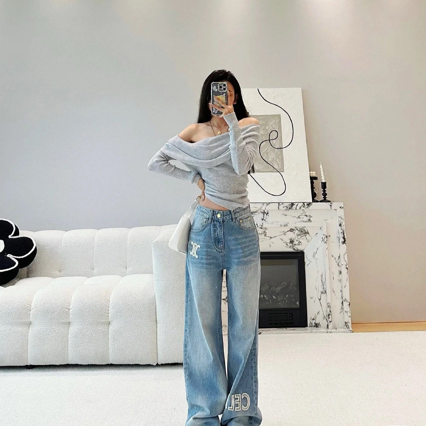 Celin* 24SS Straight Jeans 1:1 VIP 11