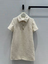 Valentin* 24SS Lapel Sequined Soft Tweed Short Sleeve Dress 1:1 VIP