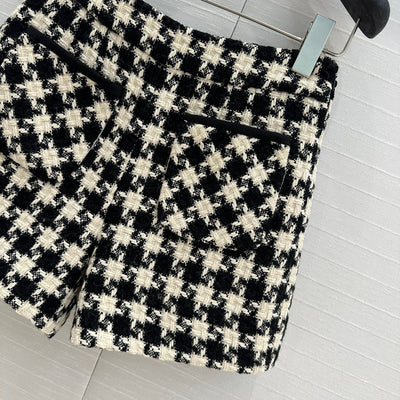 Valentin* 24SS houndstooth tweed shorts 1:1 VIP 11