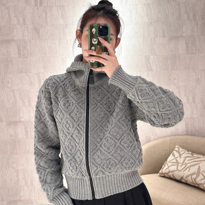 LOU* 24SS Hooded Jacquard Cardigan Sweater 1:1 VIP 11