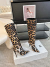 Dolc* & Gabban* 24SS Pointed Toe Leopard Print High Heel Boots 1:1 VIP 11