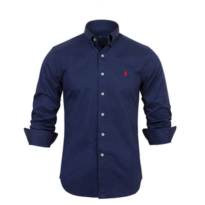 Ralph Lauren (cotton) lapel long-sleeved shirt