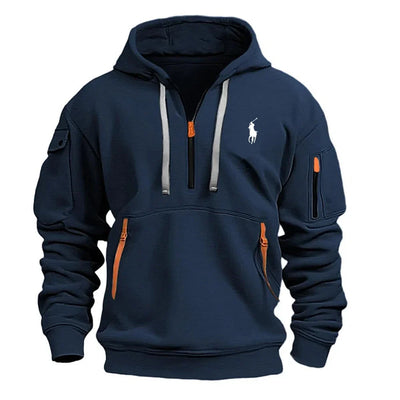 Men's Zipper And Multi Pocket Casual Sports Sweatshirt