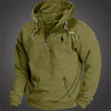 Men's Hooded Lace-up Zip Casual Sweatshirt