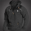 Men's Hooded Lace-up Zip Casual Sweatshirt