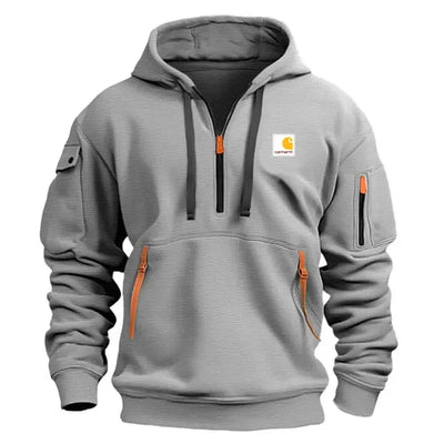 Men's Zippered Multi-Pocket Casual Sweatshirt