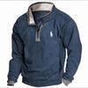 Men's Stand Collar Zip Fly Fleece Casual Sweatshirt