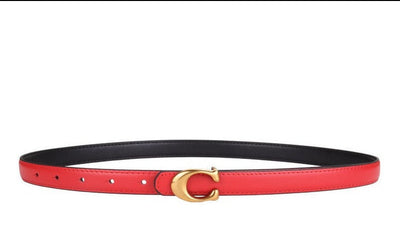 Genuine leather thin waist belt