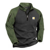 Men's Polar Fleece Pullover Color Zipper Sweatshirt