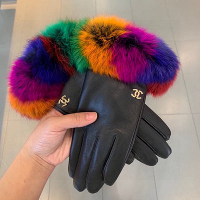 C   new rabbit fur gloves