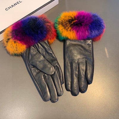 C   new rabbit fur gloves