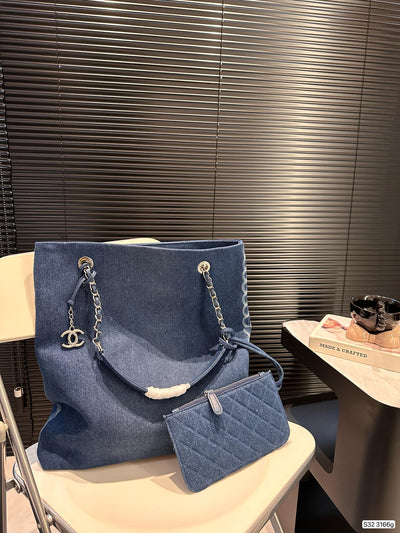 chan*** Second-hand Denim Tote Bag