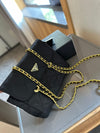 Prada PRADA Nylon Diamond Chain Flap Bag