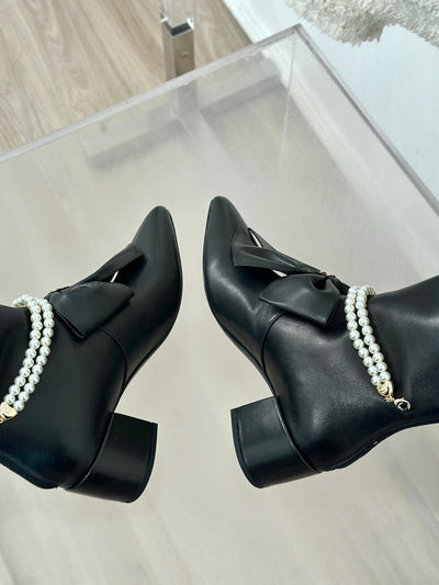 Chanel 24P new big bow pearl double C boots series VIP1:1