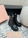 Retro motorcycle boots lace-up Martin boots Miu Miu autumn and winter SS VIP1:1