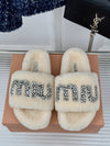 Rhinestone fur slippers 2024 Miu Miu SS VIP1:1