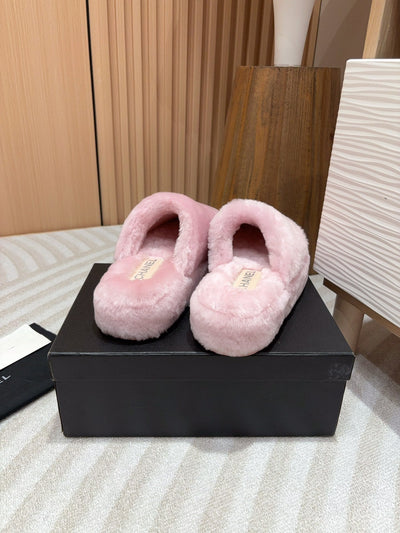 Autumn and winter thick-soled wool slippers, Chanel new VIP1:1