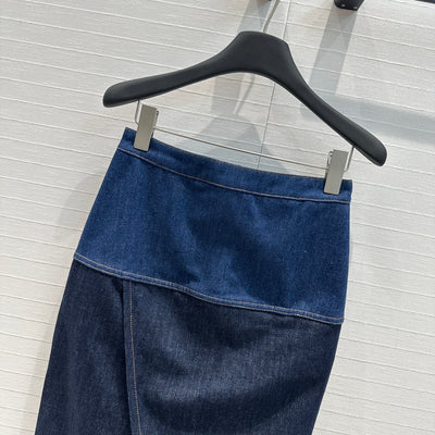 FEN* 24SS Colorblock High Waist Denim Skirt 1:1 VIP 8