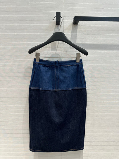 FEN* 24SS Colorblock High Waist Denim Skirt 1:1 VIP 8