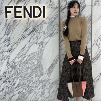 FEN* 24SS Letter Print Silk Shirt/Skirt 1:1 VIP 8