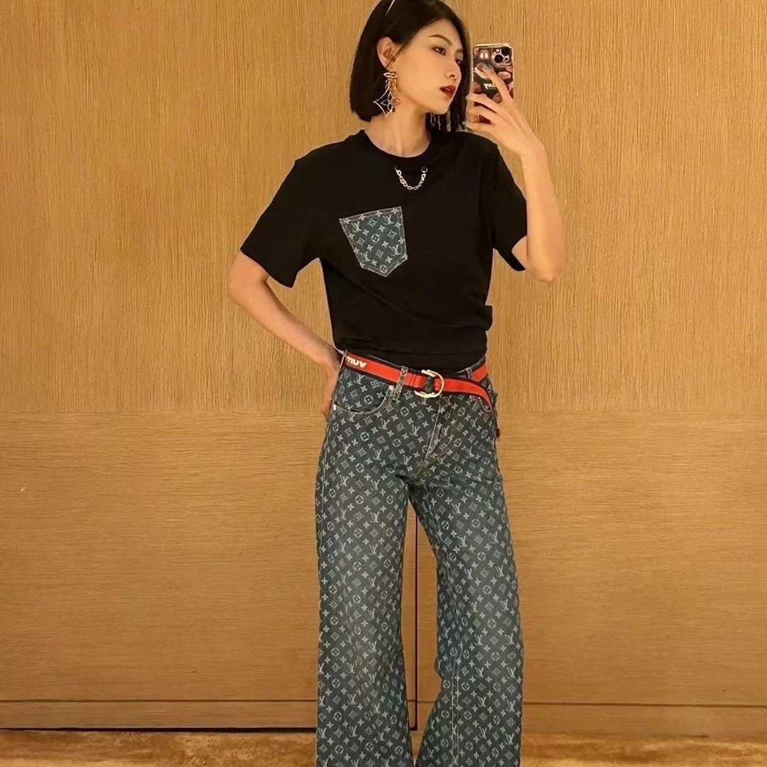 LOU* 24SS denim jacquard trousers 1:1 VIP 8