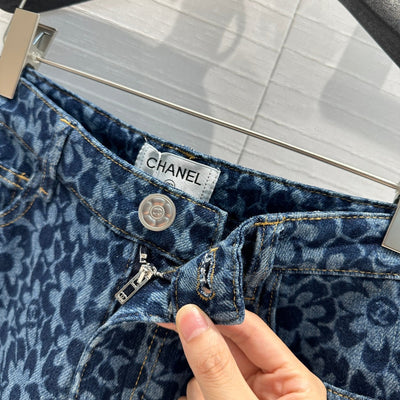 CHAN* 24SS Floral Straight Jeans 1:1 VIP