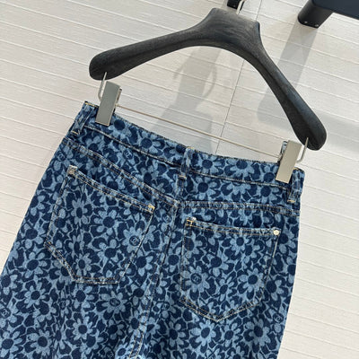 CHAN* 24SS Floral Straight Jeans 1:1 VIP