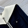 CHAN* 24SS Navy Collar Navy Wool Jacket (Removable cape) 1:1 VIP