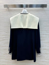 CHAN* 24SS Navy Collar Navy Wool Jacket (Removable cape) 1:1 VIP