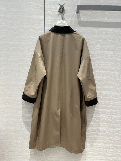 Herm* 24SS 100% sheepskin mid-length trench coat 1:1 VIP