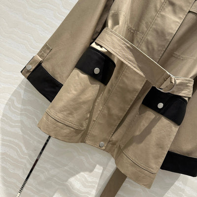 Herm* 24SS 100% sheepskin mid-length trench coat 1:1 VIP