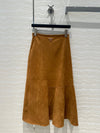 PRA* 24SS Golden Brown Suede Long Skirt 1:1 VIP