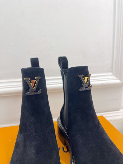 Louis Vuitton new 2025 new high quality VIP1:1 thick sole Chelsea ankle boots collection